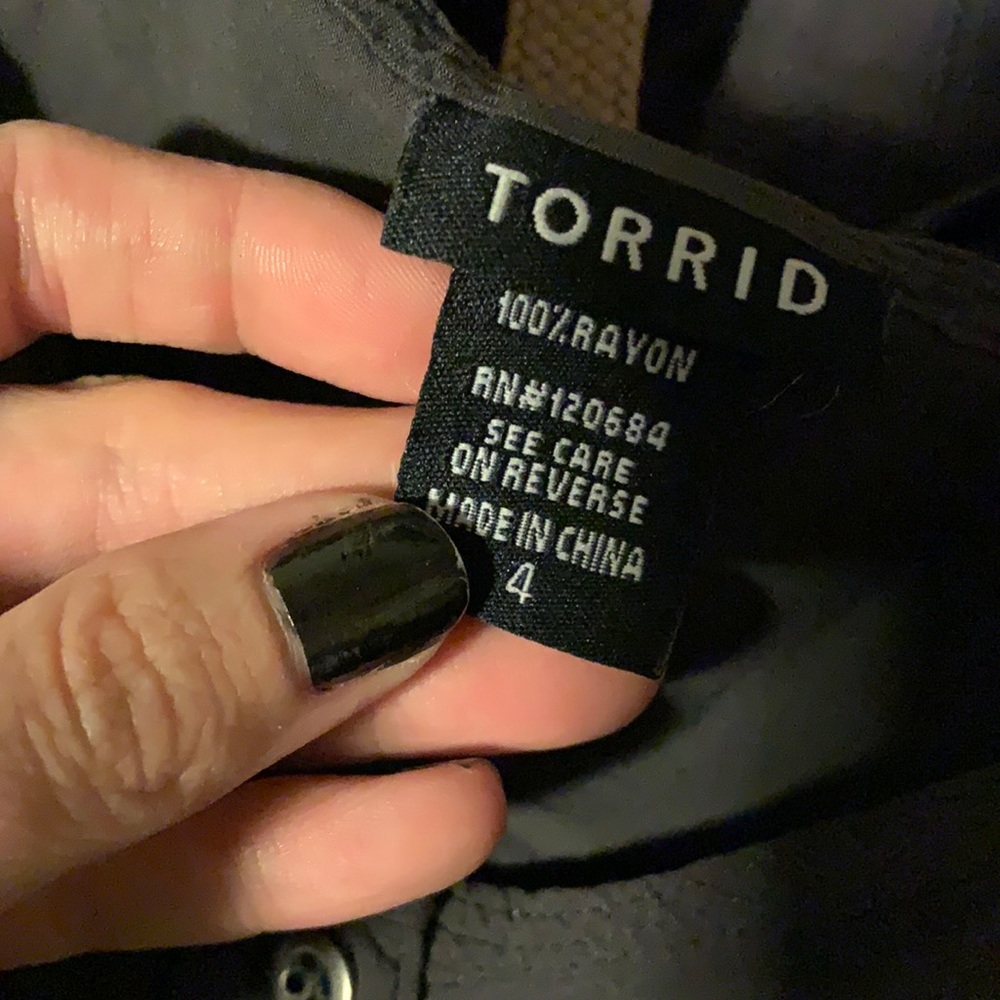 Torrid) Button Front Challis Top - image 3